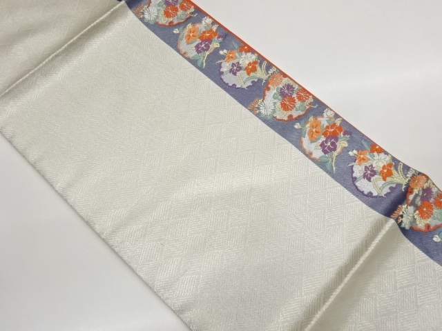 JAPANESE KIMONO / FUKURO OBI / WOVEN CHRYSANTHEMUM / IRIS PATTERNS A S